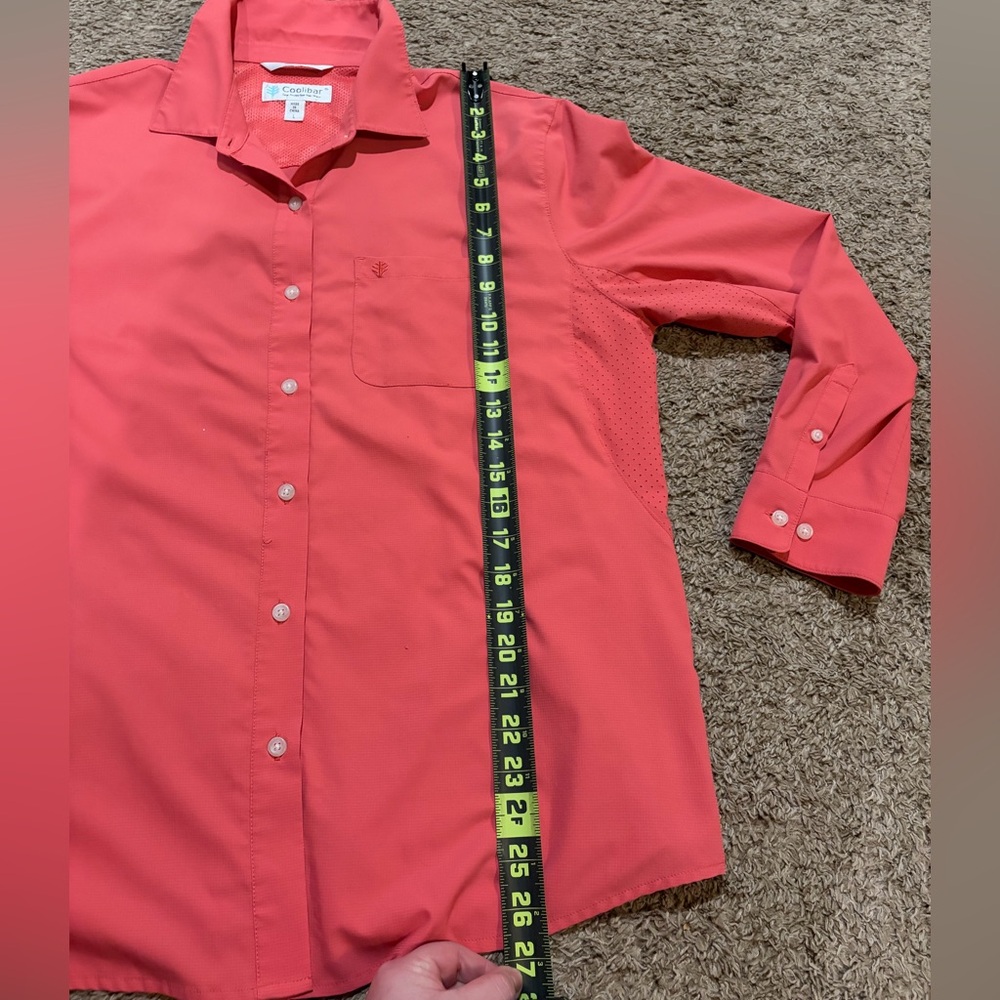 Coolibar Outdoor UPF 50+ Sun Travel Pink Shirt Woman’s Large - Picture 8 of 9